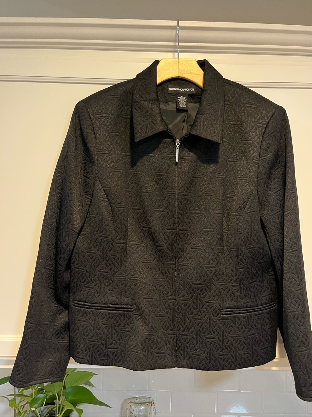 Norton McNaughton Black Textured Zip Jacket
